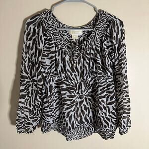 MICHAEL Michael Kors Animal Print Long sleeve blouse S
